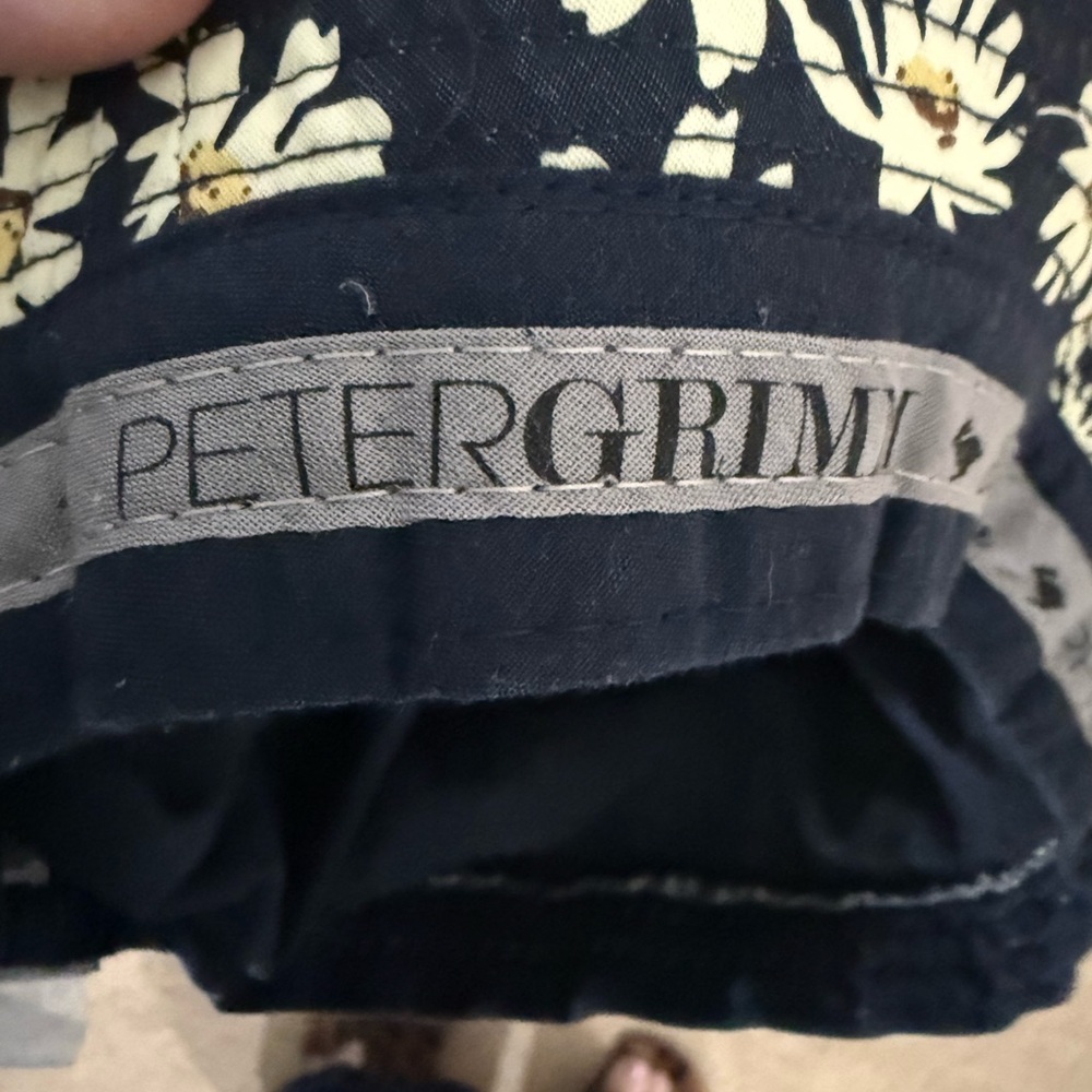 Peter Grimm Daisy Floral Bucket Hat‎ Navy Yellow Cotton Cottagecore Sun Hat - Picture 5 of 7
